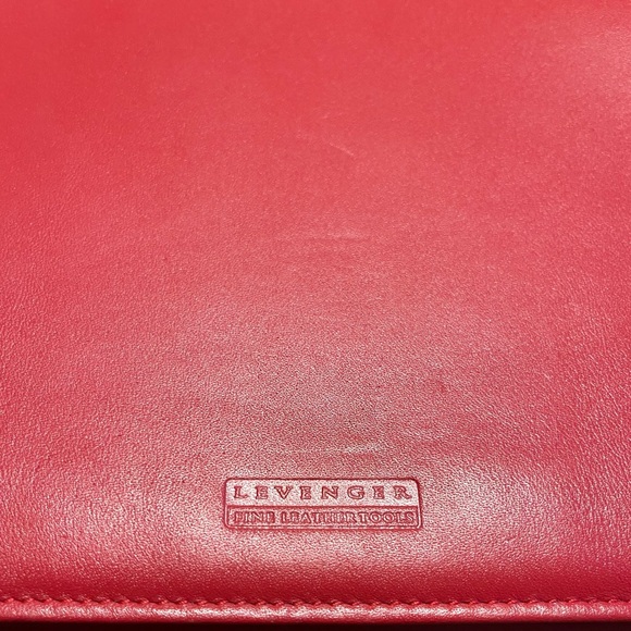 Levenger Vibrant Red Leather Portfolio - Picture 8 of 9